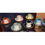 A Susie Cooper harlequin design bone china coffee set,