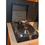 A Linguaphone portable gramophone