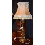 Two modern table lamps with shades,