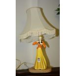 An Art Deco glazed pottery figural table lamp,