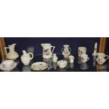 A mixed lot of 19th century and later porcelain, to include three Royal Worcester jugs,