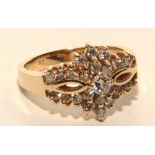 A 14ct gold diamond dress ring,