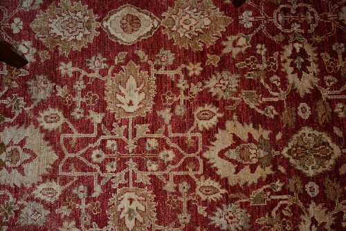 A Persian carpet, the overall cream floral motif over red ground, with cream and red border, - Image 3 of 4