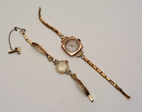 A Welson 14ct gold and diamond lady's cocktail watch,