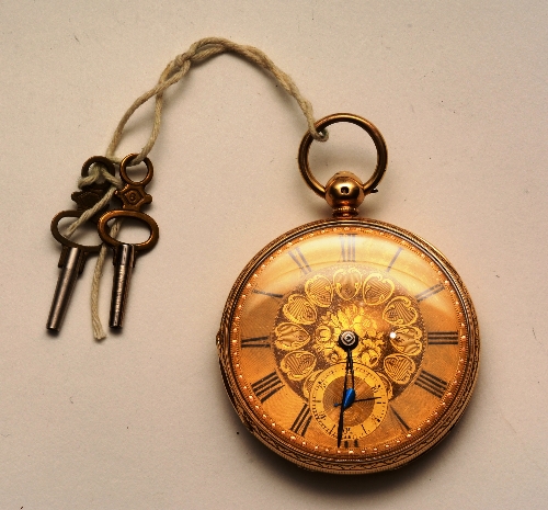 An 18ct gold half hunter gentleman's pocket watch,