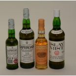 Two bottles of Laphroaig 10 year old Islay single malt scotch whisky, 35cl, 40% vol, 70cl, 40% vol,