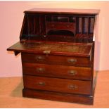A late 19th century stained wood writing bureau,
