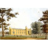 W Westall 'View of the Southern Schools & Dormitories, Rugby School' Coloured print,