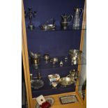 A quantity of plated wares, to include claret jug, biscuit barrel,