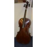 A 20th century Artia cello imported by Boosey & Hawkes, label to inside,