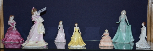 Seven Coalport bone china statuettes, comprising of Claire, Mary, Togetherness - A Gift of Love,