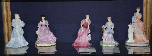 Five limited edition Coalport bone china statuettes, comprising of Catherine, Blue Moon,