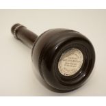 An early 20th century silver mounted presentation mallet,