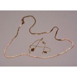 A 9ct gold fine brick link necklace, stamped 375 to clasp, 46cm long (unfastened), 5.