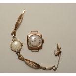 A Welson 14ct gold and diamond lady's cocktail watch,