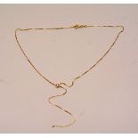 A 9ct gold and paste drop necklace,