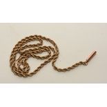 A 9ct gold twist link necklace, stamped 9ct to clasp, 43cm long (unfastened), 6.