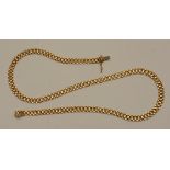 An 18ct gold brick link necklace, stamped 750 to clasp, 42cm long (unfastened), 18.