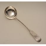 A Scottish provincial silver fiddle pattern soup ladle,