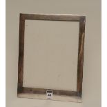 A Chester silver photograph frame, of plain design with oak backing and glass front,