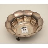 A London 1930 silver dish by Adie Bros Ltd, of round form with fluted sides, 14cm diameter,