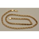 An 18ct gold twist link necklace, stamped 750 to clasp, 50cm long (unfastened), 14.