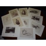 A quantity of 19th century unframed lithographs by Scottish & English printmakers,