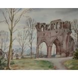 TJ Bertram (Scottish Contemporary) 'Dryburgh Abbey' Watercolour, signed and dated '72 lower left,