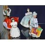Four Royal Doulton figures, comprising of Eventide HN2814, Birthday Girl HN3423, Karen HN2388,