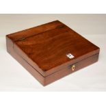 A Victorian mahogany portable writing slope, with hinged lid and ivory escutcheon,