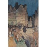 John Mackay 'The Porteous Mob (Edinburgh 1736)' Watercolour, signed and dated '76 lower right,