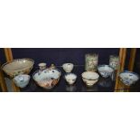 A mixed lot of Chinese and Japanese porcelain and pottery, to include 18th century tea bowl,