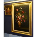 Ravel 'Still Life of Flowers' Oil on canvas, signed lower right, 59 x 89cm,