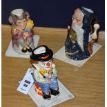 Three small Royal Doulton limited edition character toby jugs, comprising of the Clown no.