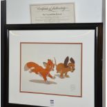 The Walt Disney Company 'The Fox & The Hound' Limited edition sericel print of 'The Chase' taken