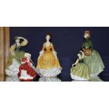 Five Royal Doulton statuettes, comprising of Top o' the hill HN3499, Grace HN2318,