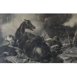 After Sir Edwin Landseer RA 'Time of War' Print engraving, 33 x 50.