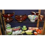 A mixed lot of Carlton Ware & Maling pottery, to include Rouge Royal examples,