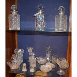 A mixed lot of crystal and glass, to include crystal decanter,