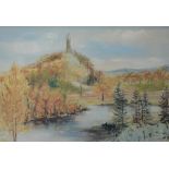 Lily Cottrell 'Wallace Monument' Oil on panel,