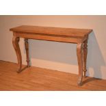 A Victorian pine console table, with rectangular plank top,