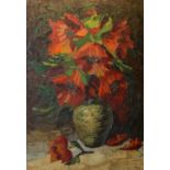 Continental School 'Still Life of Flowers' Oil on panel, signed lower right,