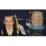 Two small limited edition Royal Doulton character jugs of Status Quo band members,