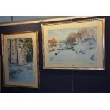 Joseph Farquharson 'Snow Scenes' Two Prints,