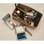 A mixed lot of watches and costume jewellery,