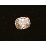 A loose cushion shaped old cut diamond, weighing approximately 1.18ct, clear to the naked eye, 7.