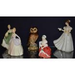 Three Royal Doulton statuettes, comprising of 'Fair Lady' HN2193, 'Peggy' HN2038, Kathleen' HN3609,