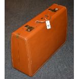 A vintage 'Victor Luggage' suitcase, with painted initials J.C.