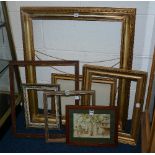Six assorted picture frames, also with Conitnental watercolour of Middle Eastern subject,
