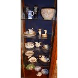 A mixed lot of pottery and porcelain, to include pair of Shelley 'Violette' vases,